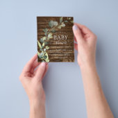 Budget Baby Shower Groene Eucalyptus Rustiek Flyer (Hand)