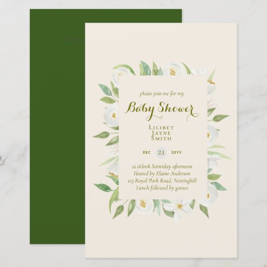 Budget Baby Shower Groot formaat bloemen - Bewerk  (Voorkant / Achterkant)