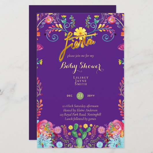 Budget Baby Shower Groot formaat bloemen - Bewerk  (Voorkant / Achterkant)