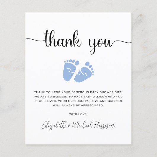 Budget Baby Shower - Hartelijk dank (Voorkant)