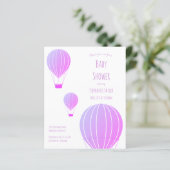 Budget Baby shower Hot Air Ballonuitnodiging (Staand voorkant)