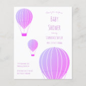 Budget Baby shower Hot Air Ballonuitnodiging (Voorkant)