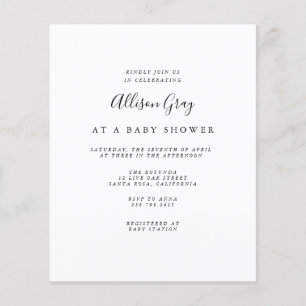 Budget Baby shower Invitation Flyer