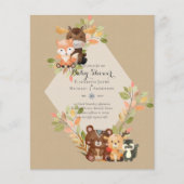 BUDGET BABY SHOWER INVITATIONS - Woodland Animals (Voorkant)