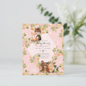 BUDGET BABY SHOWER INVITATIONS - Woodland Animals (Staand voorkant)