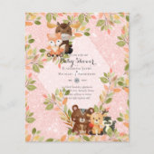 BUDGET BABY SHOWER INVITATIONS - Woodland Animals (Voorkant)