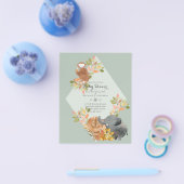 BUDGET Baby SHOWER Invitting - OERWOUD DIEREN Flyer (Enkel)
