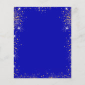 Budget baby shower koninklijke blauwe gouduitnodig (Achterkant)