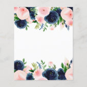 Budget Baby shower Navy Blue Blush Pink Floral (Achterkant)