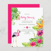 BUDGET Baby shower NODIG TROPISCHE Flamingo Thema (Voorkant / Achterkant)
