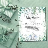 Budget Baby shower olifant eucalyptus-uitnodiging