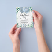 Budget Baby shower olifant eucalyptus-uitnodiging Flyer (Hand)