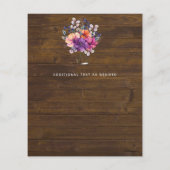 BUDGET Baby Shower Paars Oranje Bloem Uitnodiging (Achterkant)