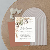 Budget baby shower pampas modern boho elegant flyer