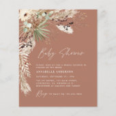 Budget baby shower pampas modern boho elegant flyer (Voorkant)
