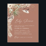 Budget baby shower pampas modern terracotta boho flyer<br><div class="desc">Budget baby shower pampas gras en eucalyptus modern boho elegant stijlvol design van fotofeestjes. In een hedendaagse terracotta,  groene,  natuurlijke,  crème- en zwarte kleurweg.</div>