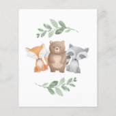 Budget Baby shower per Mail Woodland Invitation (Achterkant)