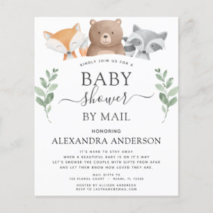Budget Baby shower per Mail Woodland Invitation Flyer