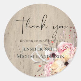 BUDGET Baby shower Pink Peach Floral Ronde Sticker