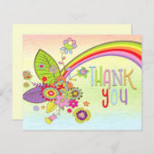 Budget Baby Shower Regenboog Bericht Bedankt (Voorkant / Achterkant)