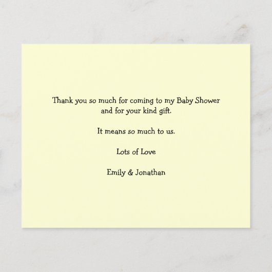 Budget Baby Shower Regenboog Bericht Bedankt (Achterkant)