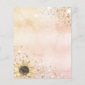 Budget Baby shower roos gouden zonnebloem uitnodig (Achterkant)