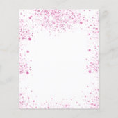 Budget Baby shower roze glitter girl uitnodiging (Achterkant)