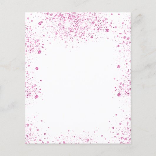 Budget Baby shower roze glitter girl uitnodiging (Achterkant)