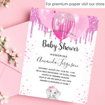 Budget Baby shower roze olifant