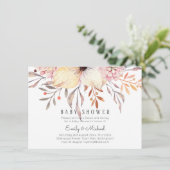 BUDGET Baby Shower Roze Perzik Bloemen (Staand voorkant)