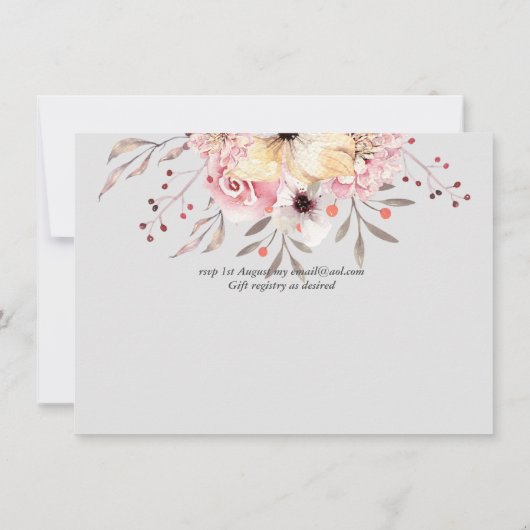 BUDGET Baby Shower Roze Perzik Bloemen (Achterkant)