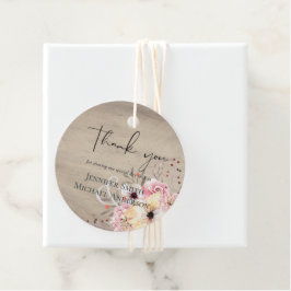 BUDGET Baby Shower Roze Perzik Bloemen Bedankjes Labels