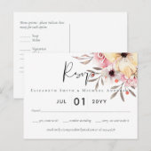BUDGET Baby Shower Roze Perzik Bloemen Briefkaart (Voorkant / Achterkant)