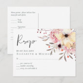 BUDGET Baby Shower Roze Perzik Bloemen Briefkaart (Voorkant / Achterkant)