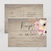 BUDGET Baby Shower Roze Perzik Bloemen Briefkaart (Voorkant / Achterkant)