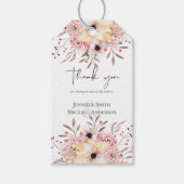 BUDGET Baby Shower Roze Perzik Bloemen Cadeaulabel (Voorkant)