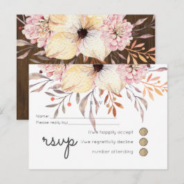 BUDGET Baby Shower Roze Perzik Bloemen Uitnodiging Briefkaart