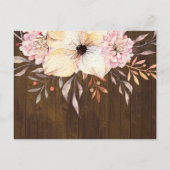 BUDGET Baby Shower Roze Perzik Bloemen Uitnodiging Briefkaart (Achterkant)