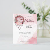 Budget Baby shower roze Roze Robuuste Moon (Staand voorkant)