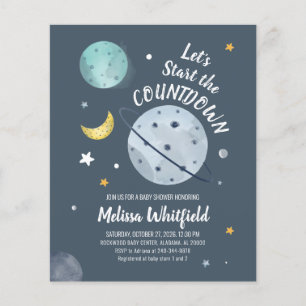 Budget baby shower ruimte buitenste uitnodiging
