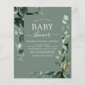 Budget Baby shower Sage Green Botanical (Voorkant)
