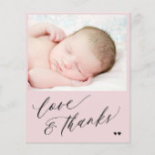 Budget baby shower simpele foto bedankt (Voorkant)