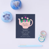 Budget Baby shower Tea Party Uitnodiging Flyer (Enkel)