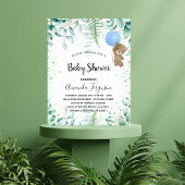 Budget Baby shower-teddy boy eucalyptus-uitnodigin