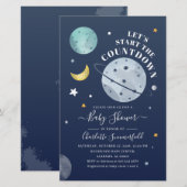 Budget Baby shower Uitnodiging buitenruimtevaartin Briefpapier (Voorkant / Achterkant)