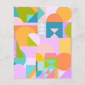 Budget Baby shower Uitnodiging Kleurrijke Geometri (Achterkant)