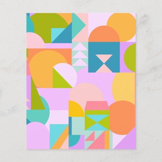 Budget Baby shower Uitnodiging Kleurrijke Geometri (Achterkant)