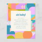 Budget Baby shower Uitnodiging Kleurrijke Geometri (Voorkant)