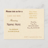 budget BABY SHOWER Uitnodiging neutraal Briefkaart (Achterkant)