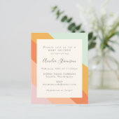 Budget Baby shower Uitnodiging Retro Zomerstrepen (Staand voorkant)